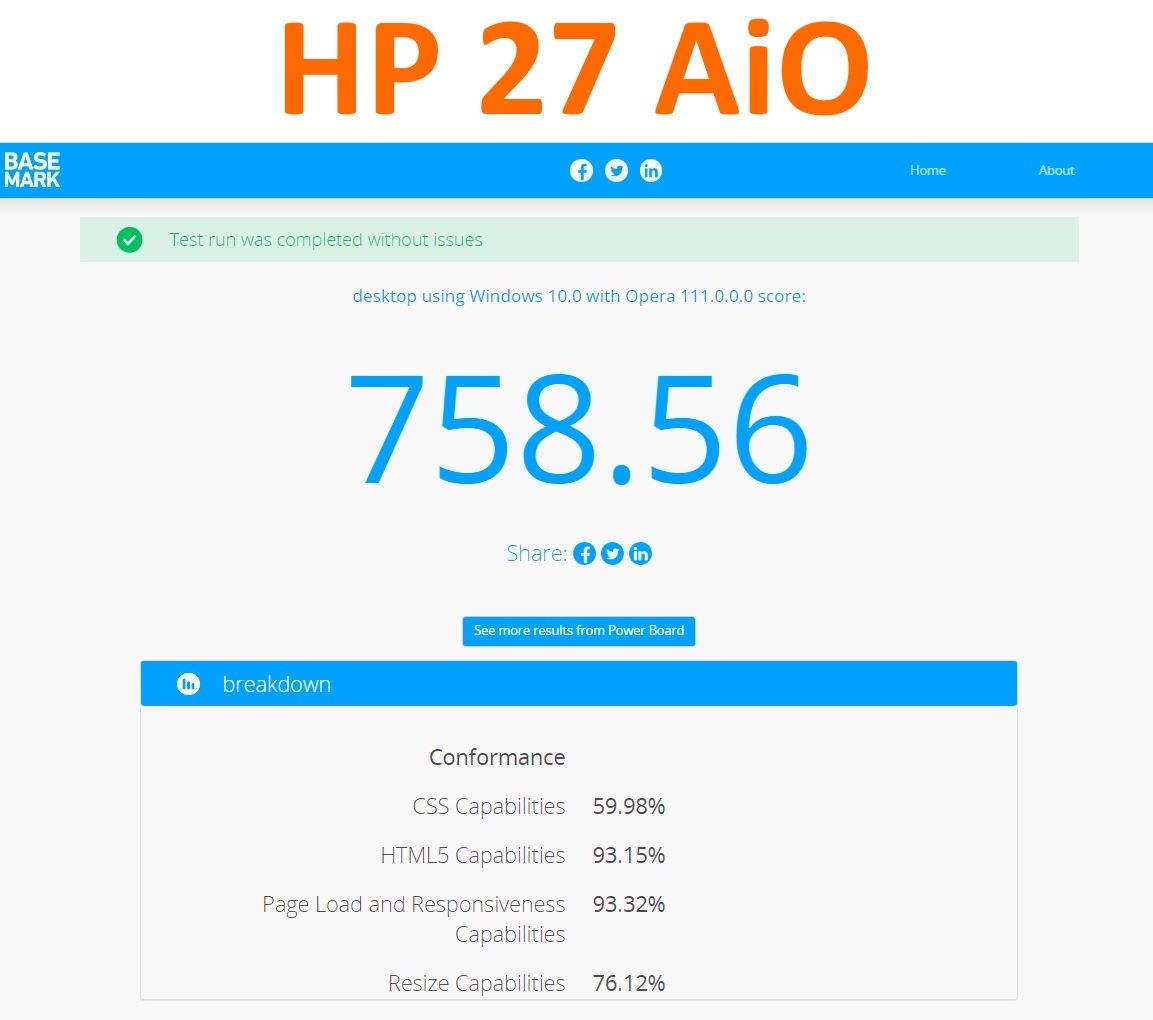 HP 27 AiO - test przeglądarki