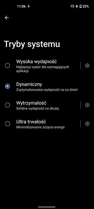 tryby systemu
