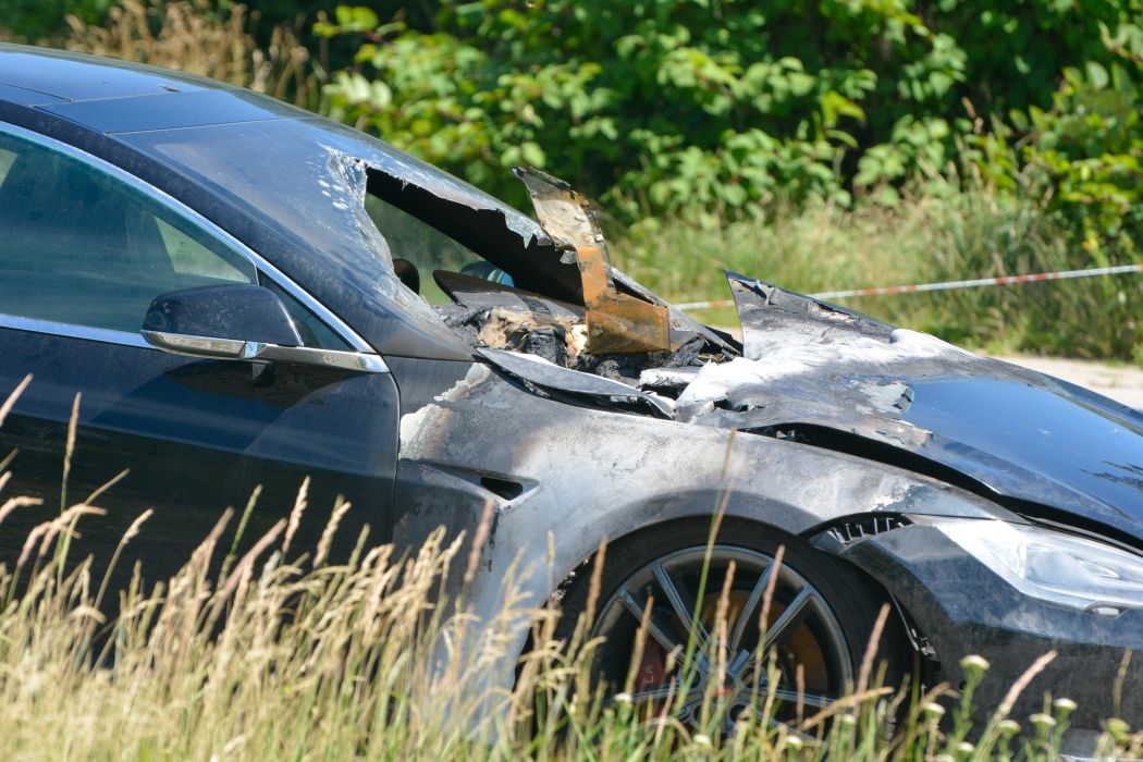 Tesla pożar - Chorzów
