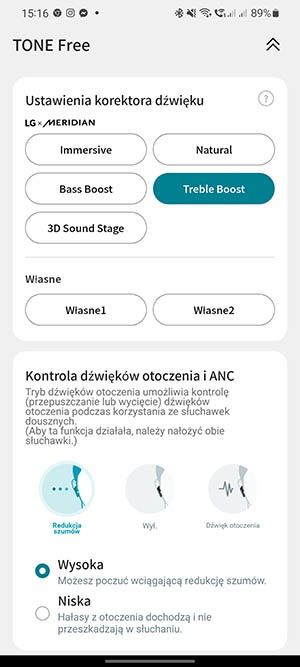 LG Tone Free aplikacja na telefon
