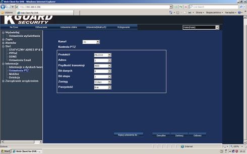 KGuard Security - interfejs WWW
