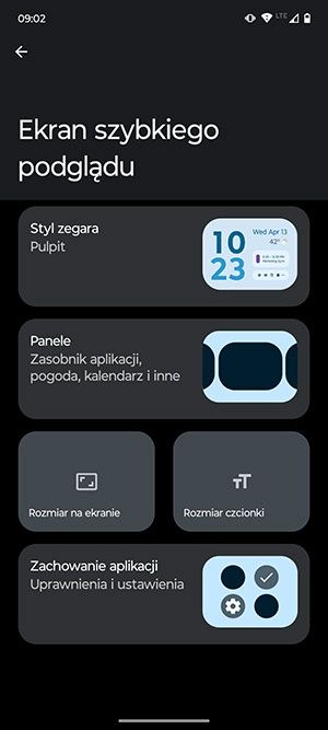 ustawienia ekranu zewnętrznego