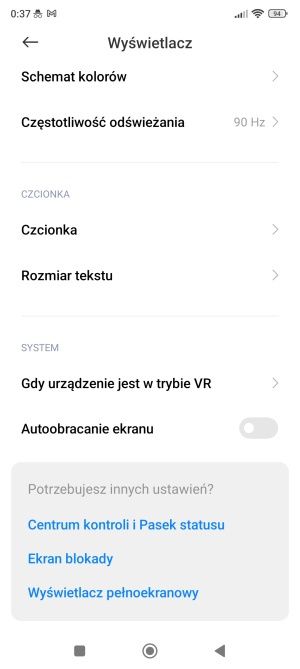 POCO M5 system wyświetlacz