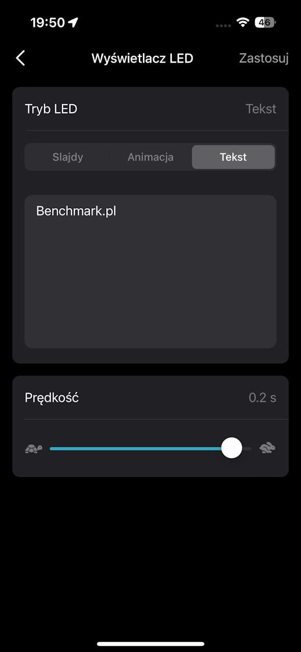TP-Link Archer BE800 - podświetlenie LED - tekst
