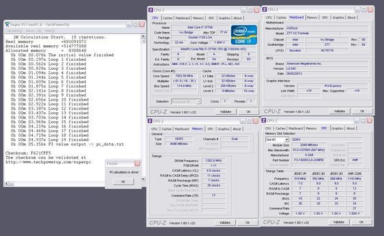 ASRock Z77 OC Formula płyta gł&oacute;wna rekord SuperPi 1M NickShih zrzut ekranu
