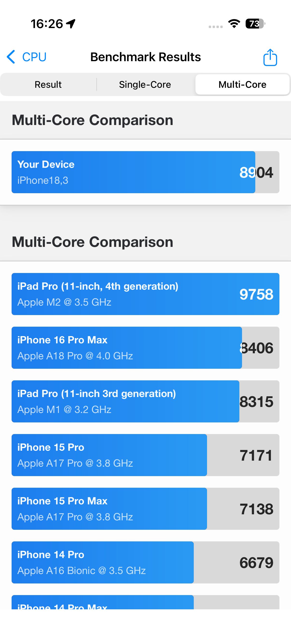 iPhone 17 benchmark
