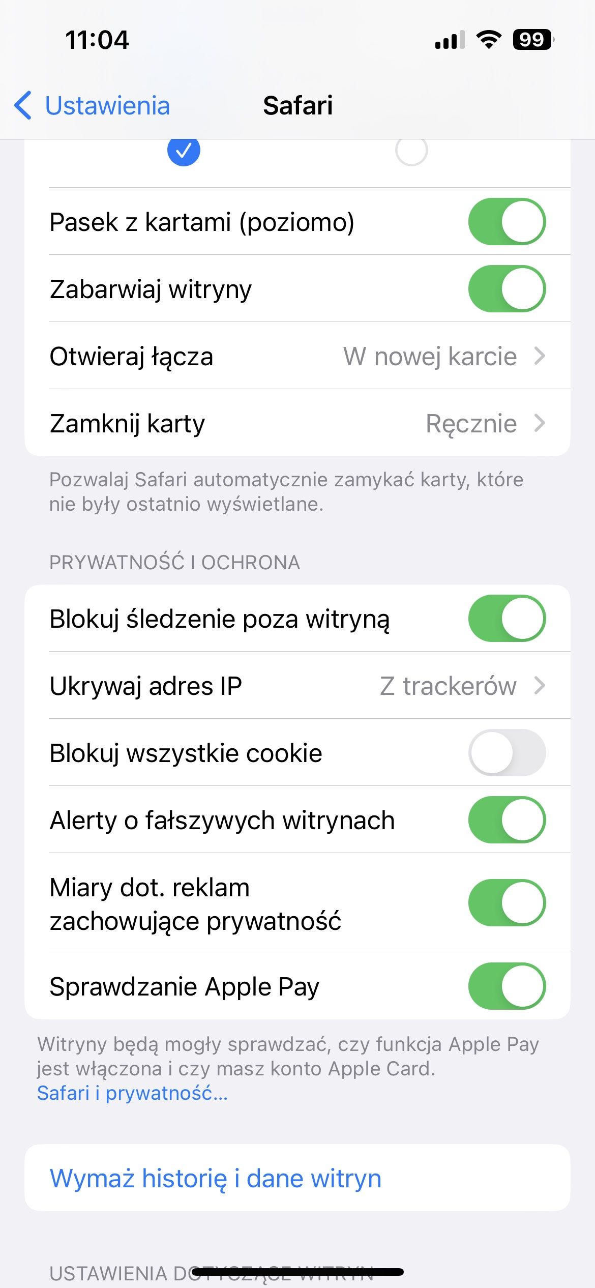 iPhone prywatność