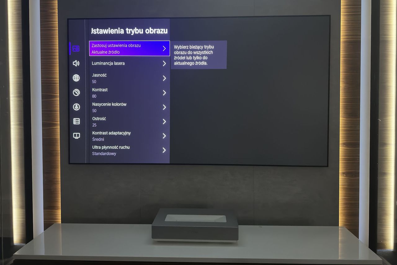 Hisense Laser TV 4K 100L5H - ustawienia zaawansowane 1
