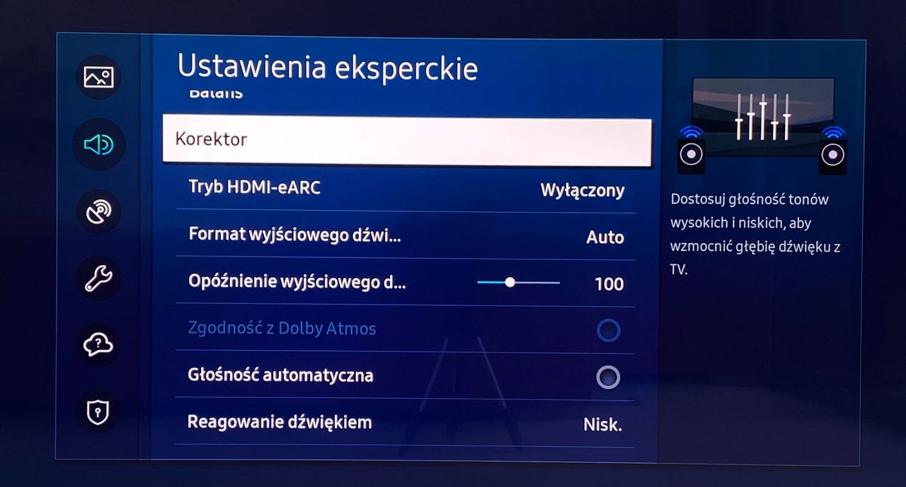 Samsung Neo QLED QN900A 75 - ustawienia dźwięku
