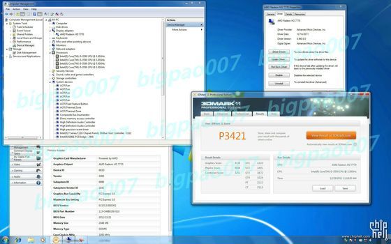 wydajność karty graficznej AMD Radeon HD 7770 w benchmarku 3DMark 2011 tryb Performance