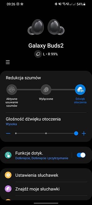 Galaxy Buds 2 - aplikacja Galaxy Wearable
