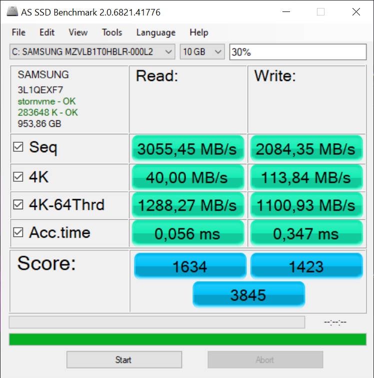 Lenovo Legion 5 Pro - wyniki ASSSD