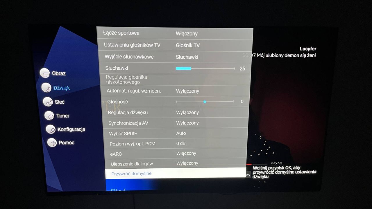 Panasonic TX-65JZ1500 - menu ustawień dźwięku 2
