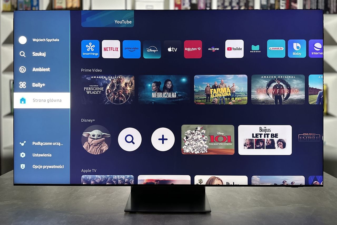 Samsung Excellence Line 8K QN900D - ekran domowy Tizen