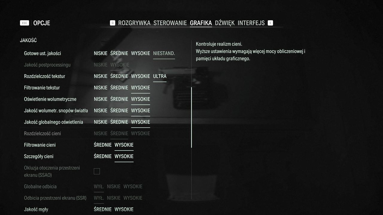 Alan Wake 2 - ustawienia 2