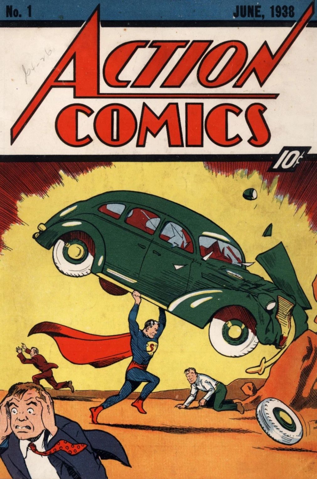 Okładki pierwszych komiksów z Supermanem i Batmanem