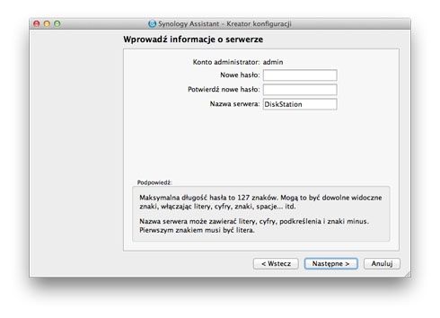 Synology DS212J - instalacja