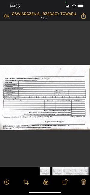 skanowanie aparatem do PDF w iPhone