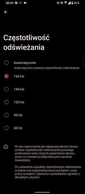 ROG Phone 6 Pro ekran ustawienia