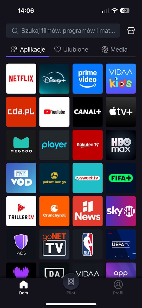 Hisense ULED 65U78Q - aplikacja VIDAA 1