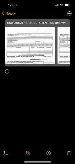 otwieramy dokument PDF w aplikacji Notatki