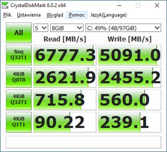 Lenovo Legion T5 - CrystalDiskMark