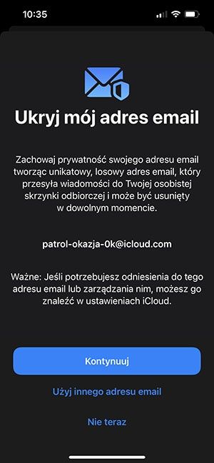 ukrywanie adresu e-mail