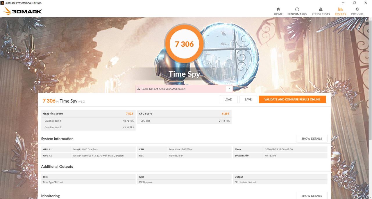 Acer Predator Helios 300 - Time Spy