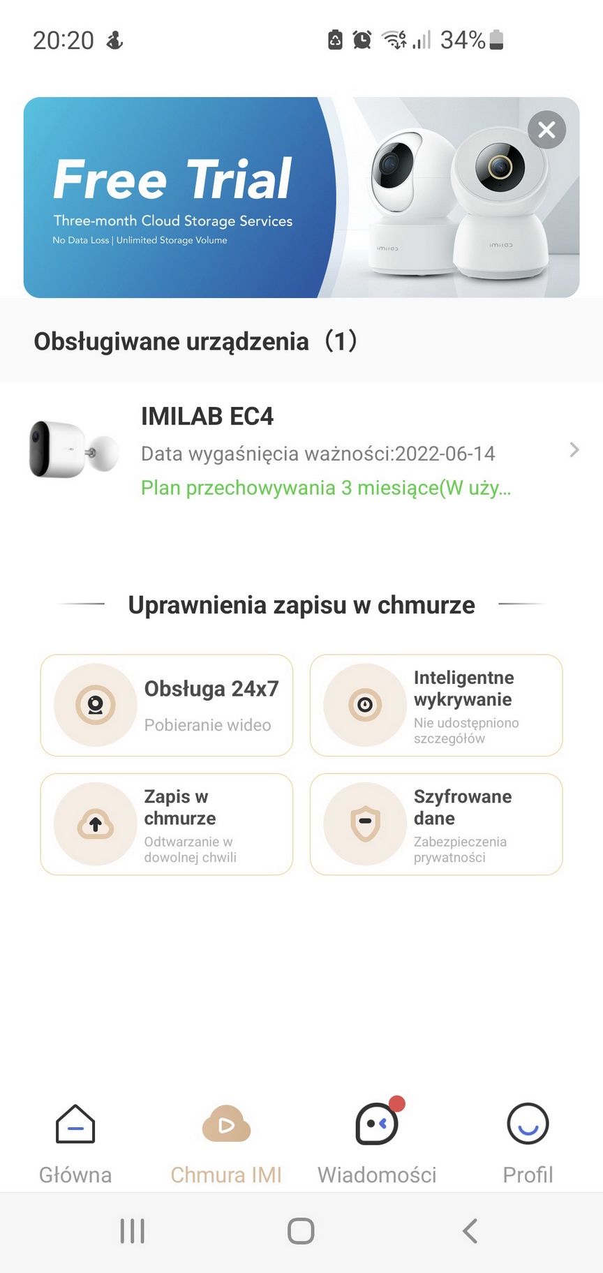 IMILAB EC4 - oferta na chmurę