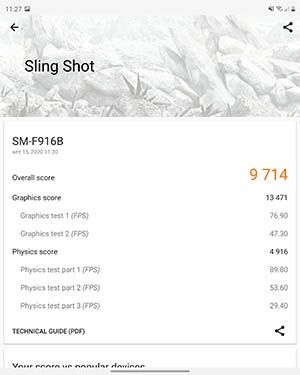 Galaxy Z Fold 2 - 3DMark Sling Shot