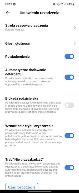 Xiaomi Home aplikacja na telefon  do robota odkurzacza