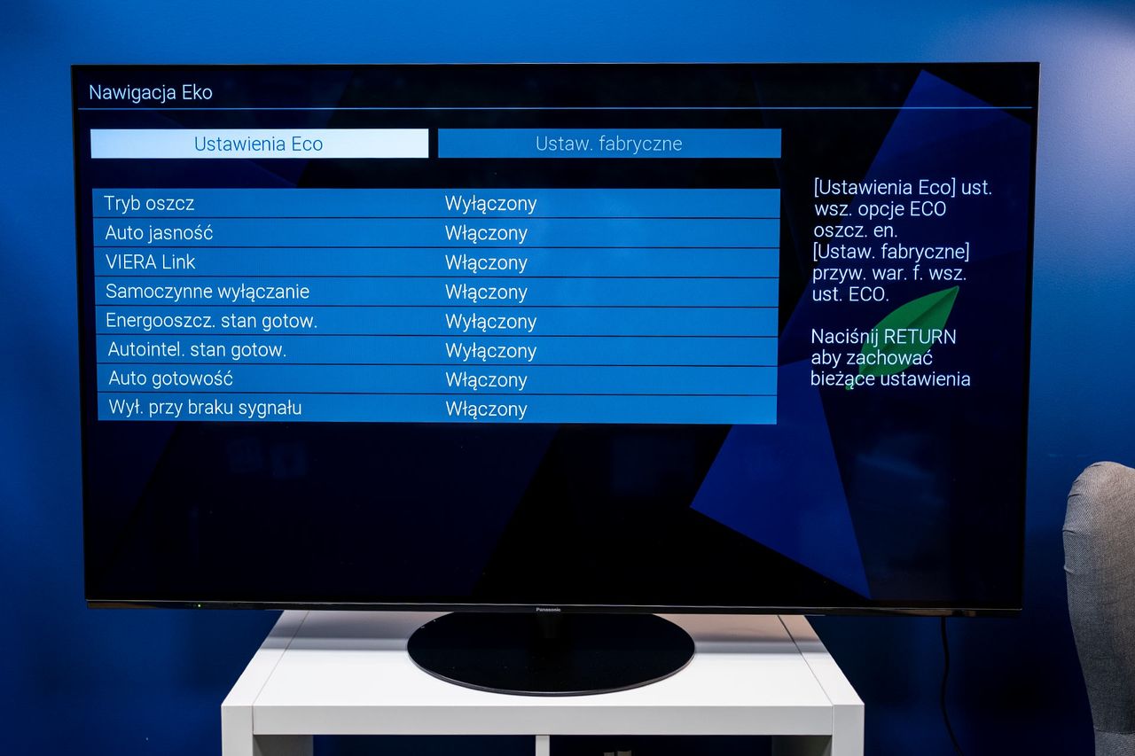 Panasonic TX-55LZ1000E - ustawienia eco