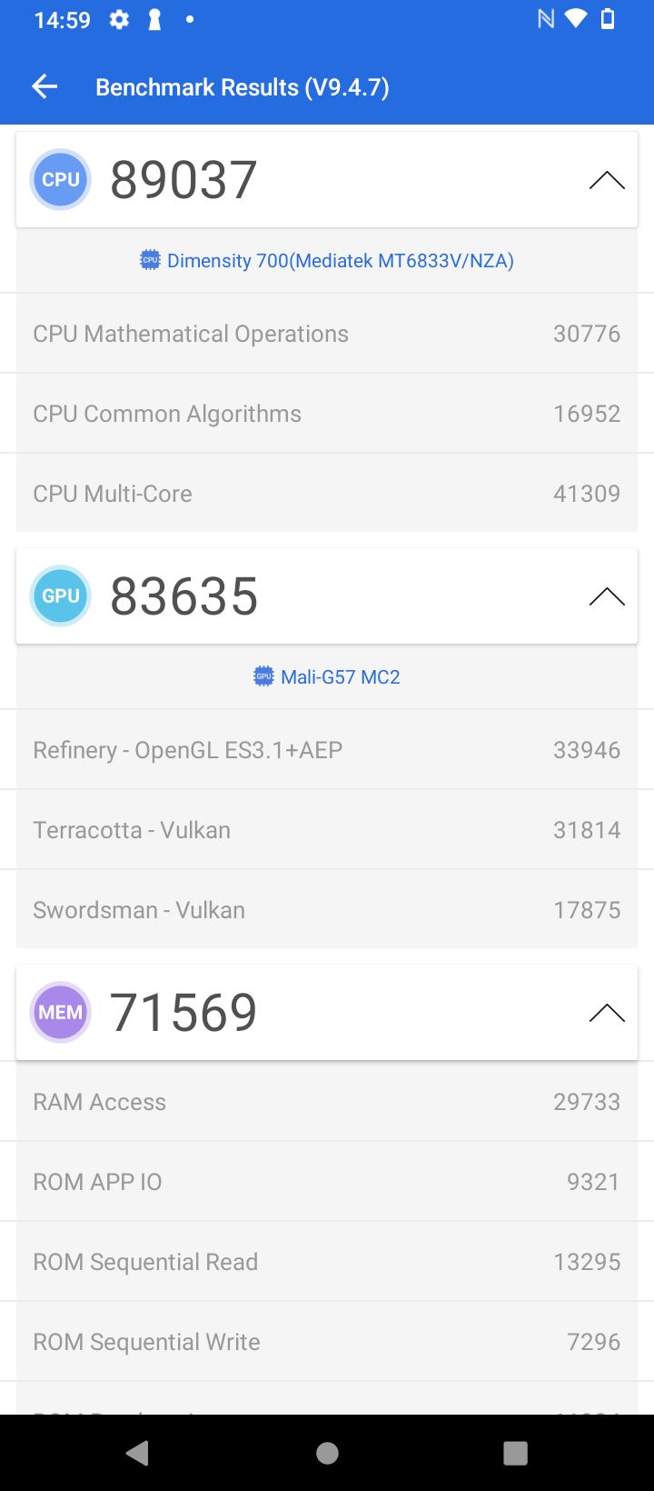 T Phone Pro 5G benchmark