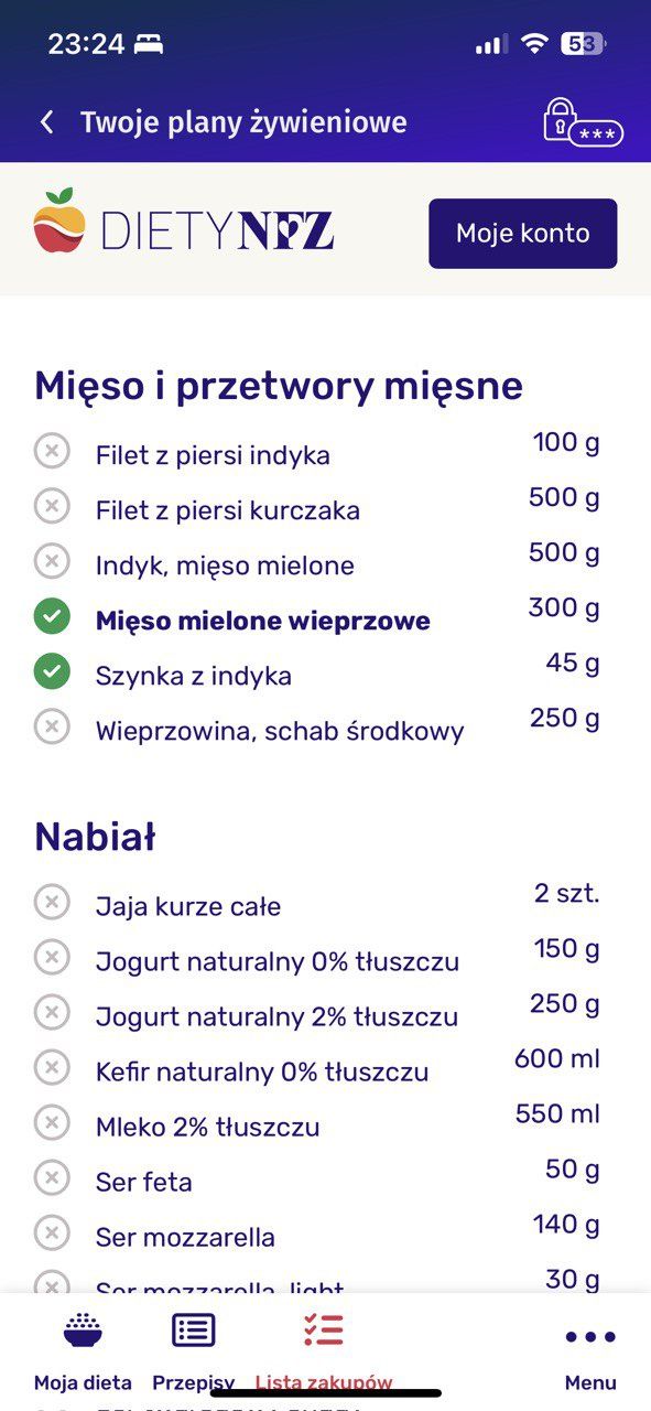 Diety NFZ