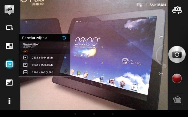 ASUS MeMO Pad FHD 10 ustawienia aparatu