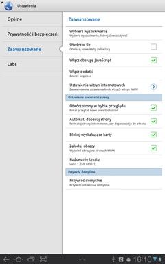 Samsung Galaxy Tab 8.9 - ustawienia www