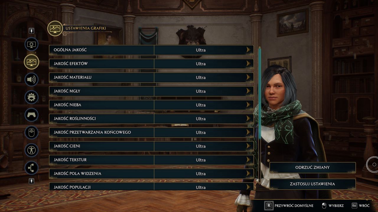 Hogwarts Legacy - ustawienia 1