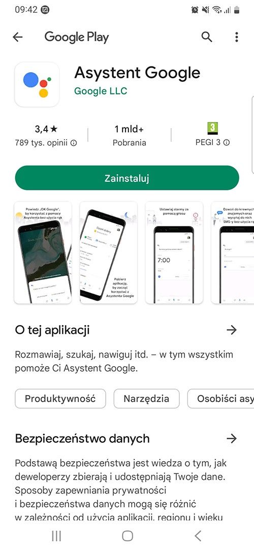 asystent google w skepie play