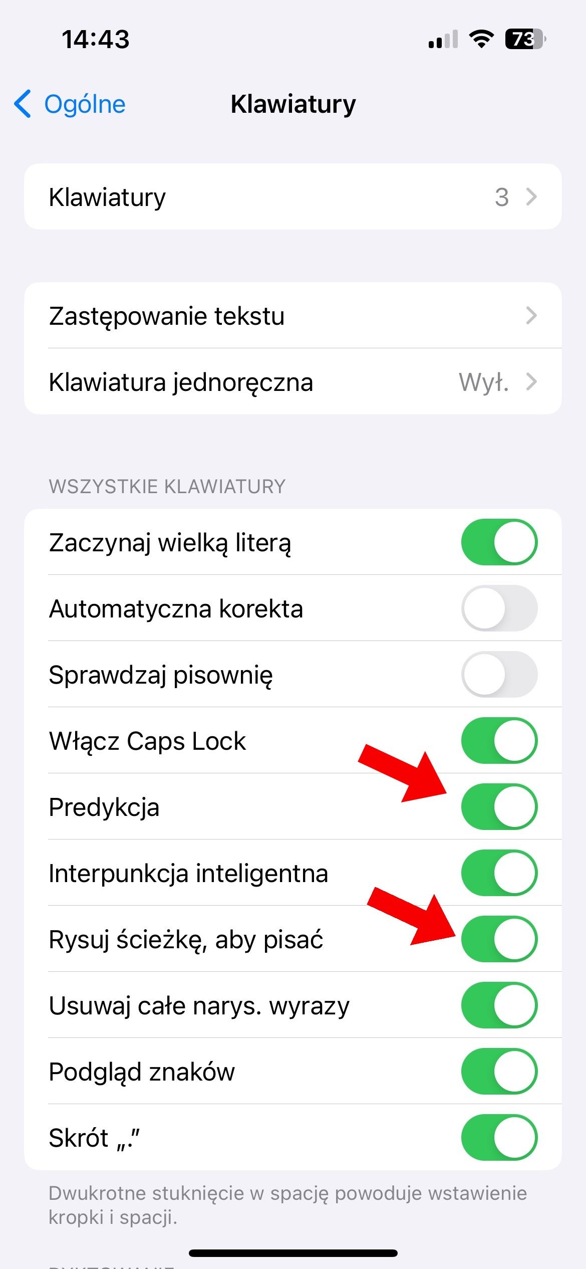 Klawiatura iOS 17