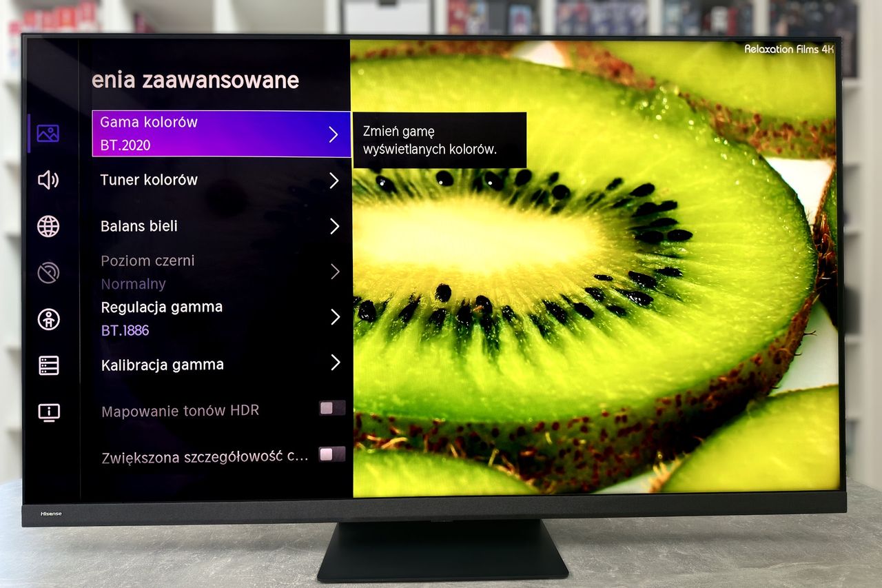 Hisense ULED 65U8KQ - ustawienia obrazu zaawansowane