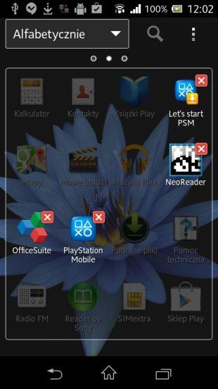 Sony Xperia M menu