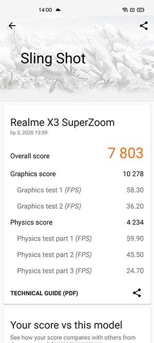 Realme X3 SuperZoom - 3DMark Sling Shot