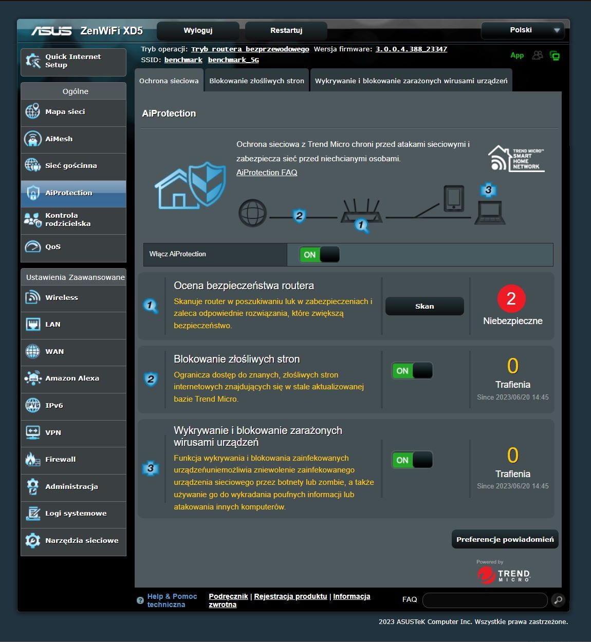 ASUS ZenWiFi XD5 - panel w przeglądarce 2a