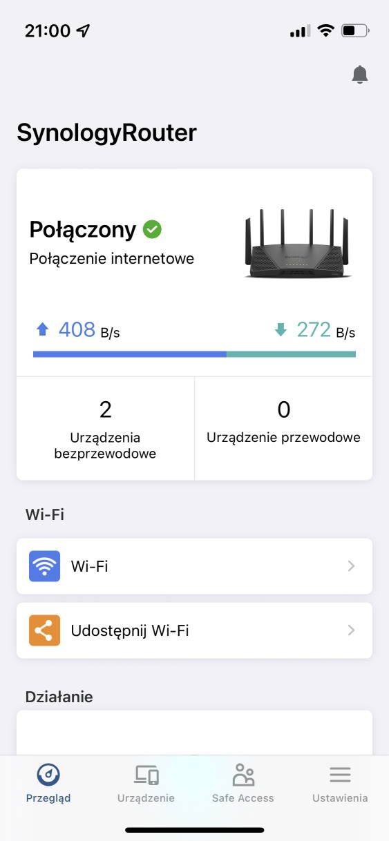Synology RT6600ax - aplikacja DS status