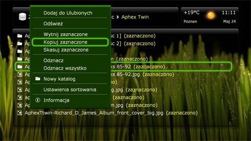 Dune HD TV - menu ekranowe