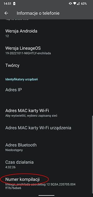 włączanie opcji programisty
