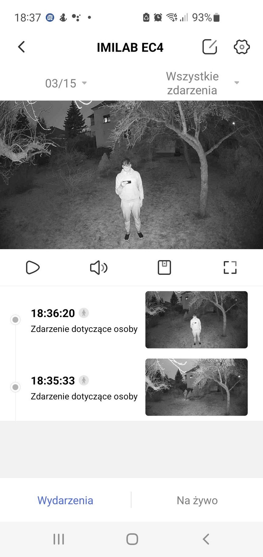 IMILAB EC4 - kalendarz zdarzeń i podgląd alarmu nocnego