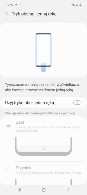 Samsung Galaxy M31s system tryb obsługi jedną ręką