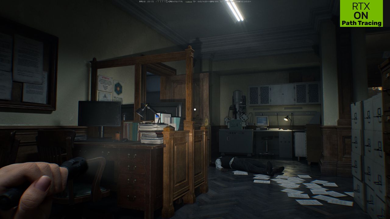 Resident Evil Requiem -  porównanie Path Tracing nr 5 - PT ON