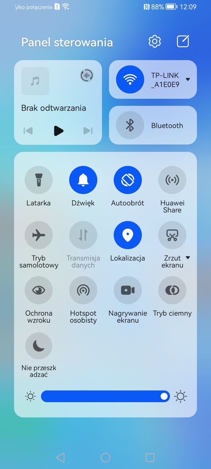 Huawei nova Y70 - panel sterowania